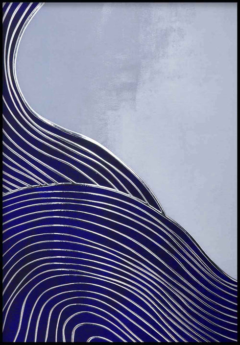 Japandi Line Art Prawy Srebrny Plakat 50x70cm