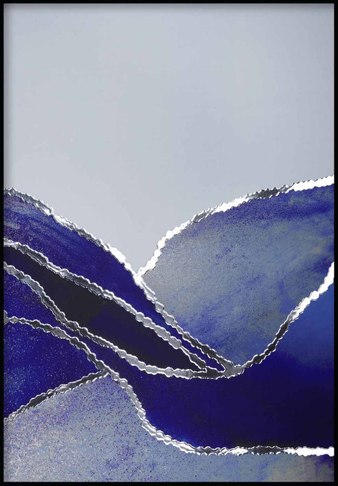 Granatowy Ocean Prawy Srebrny Plakat 50x70cm