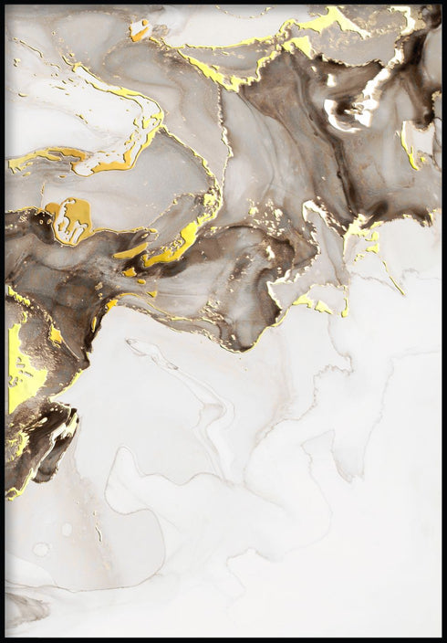 Beżowa Farba Prawy Wzór Złoty Plakat 50x70cm