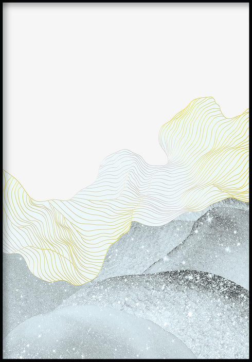 Beżowa Fala Złoty Plakat 50x70cm