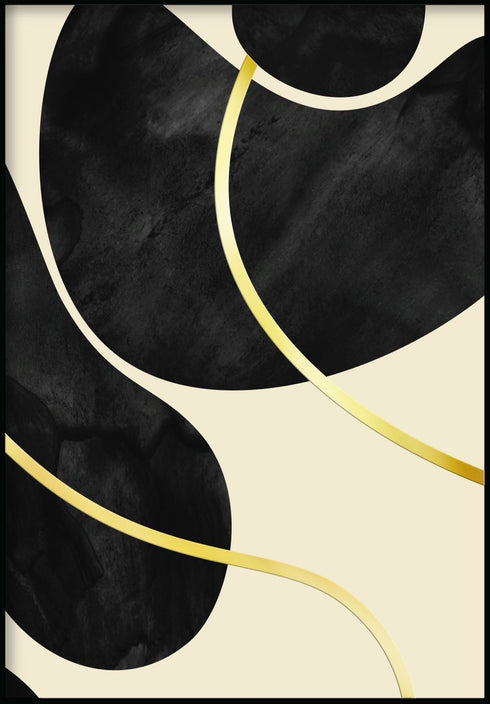 Czarne Kamienie Prawy Złoty Plakat 50x70cm