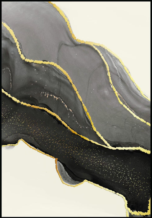 Czarny Kamień Lewy Złoty Plakat 50x70cm