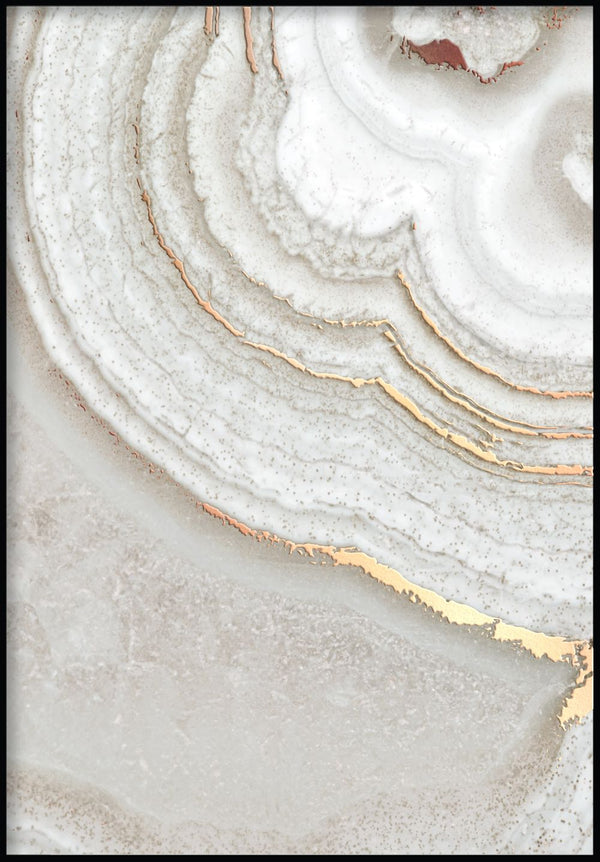 Brązowy Agat Lewy Wzór Rose Gold Plakat 50x70cm