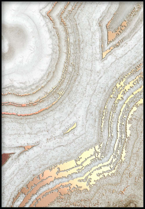 Brązowy Agat Prawy Wzór Rose Gold Plakat 50x70cm