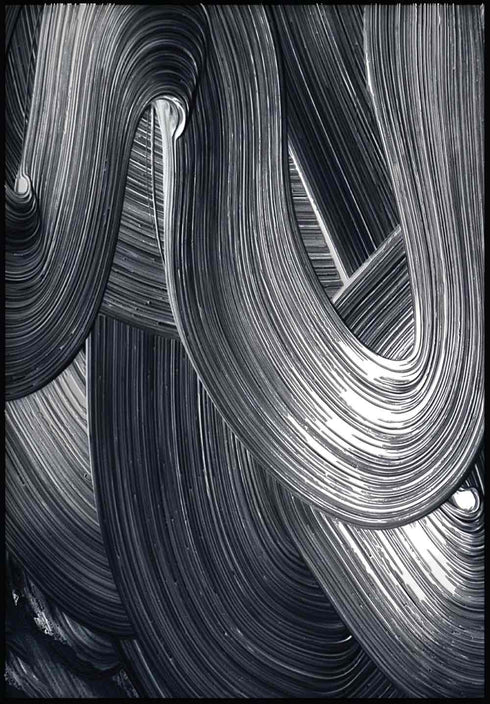 Pociągnięcia Pędzlem Lewy Srebrny Plakat 50x70cm