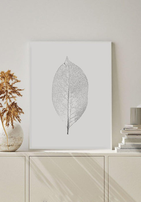 plakat z jednym liściem