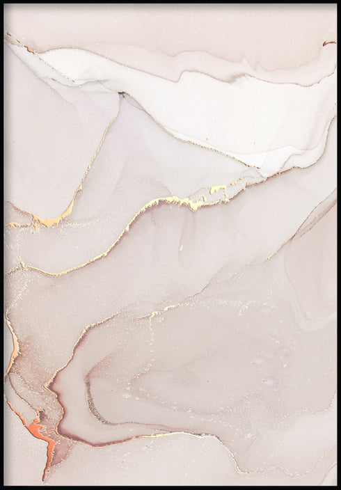 Koralowa Akwarela Lewy Wzór Rose Gold Plakat 50x70cm