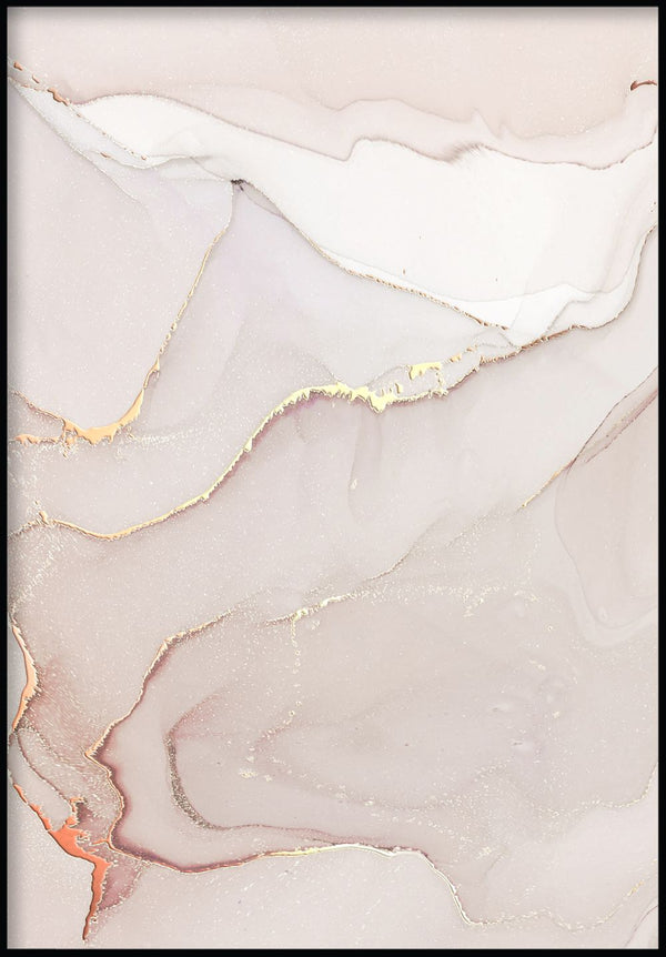 Koralowa Akwarela Lewy Wzór Rose Gold Plakat 50x70cm