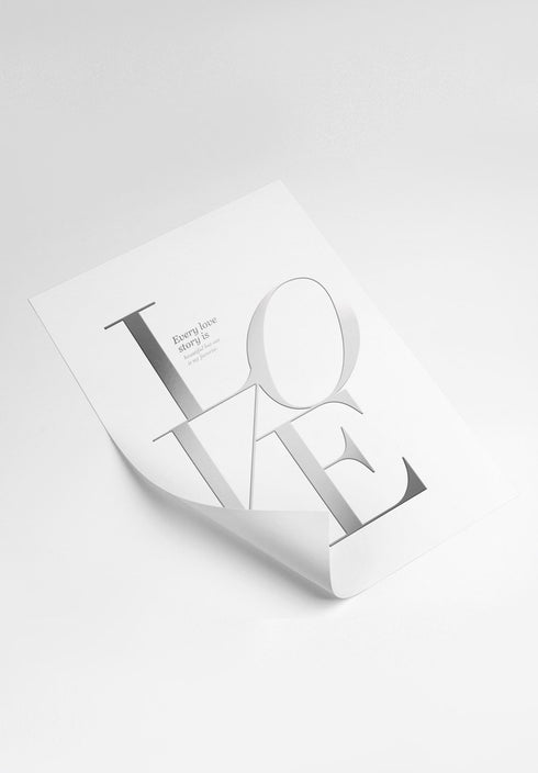 plakat z napisem love story