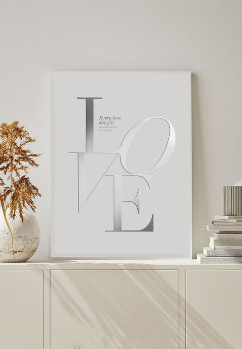 duże litery love story plakat