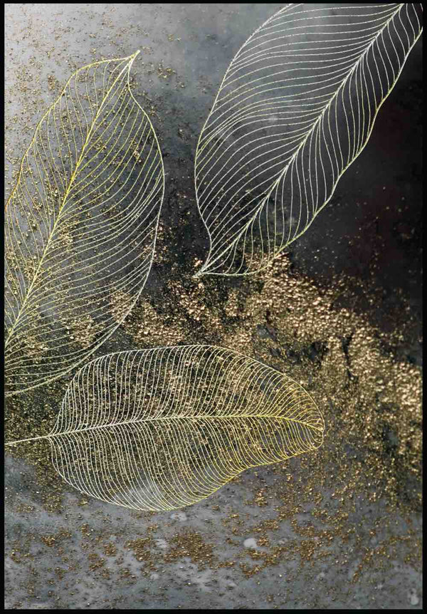 Liście Złoty Plakat 50x70cm