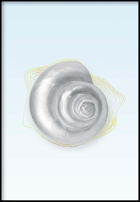 Księżycowa Muszla Złoty Plakat 50x70cm