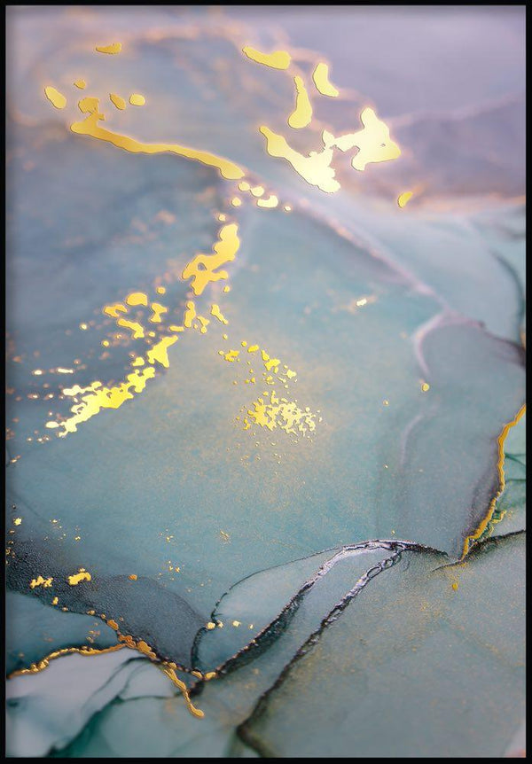 akwarela fiolet złoty plakat