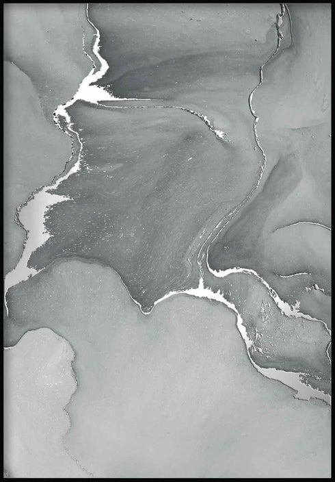 Szary Minerał Srebrny Plakat 50x70cm