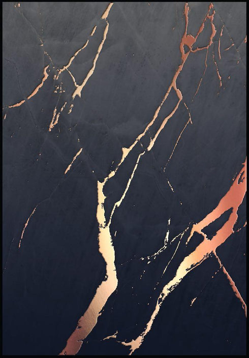 ciemny kamień rose gold plakat