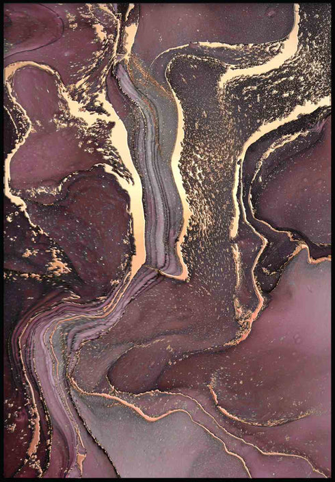 Rubin Minerał Lewy Rose Gold Plakat 50x70cm