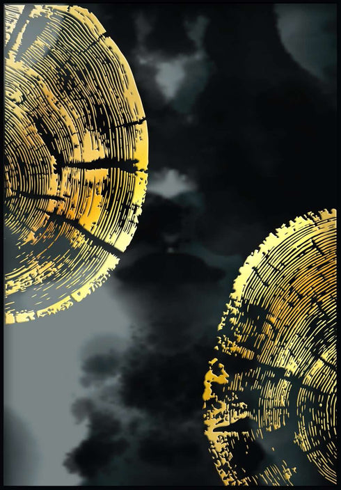 Słoje Drzewa Złoty Plakat 50x70cm