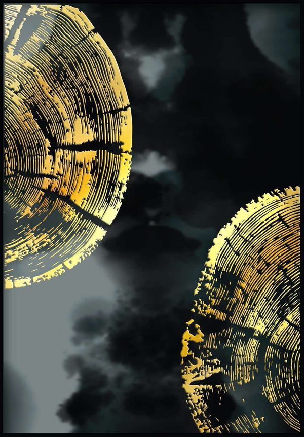 Słoje Drzewa Złoty Plakat 50x70cm