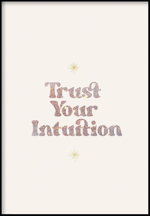 Trust Intuition Złoty Plakat 50x70cm