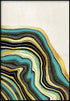 Turkusowy Agat Prawy Złoty Plakat 50x70cm