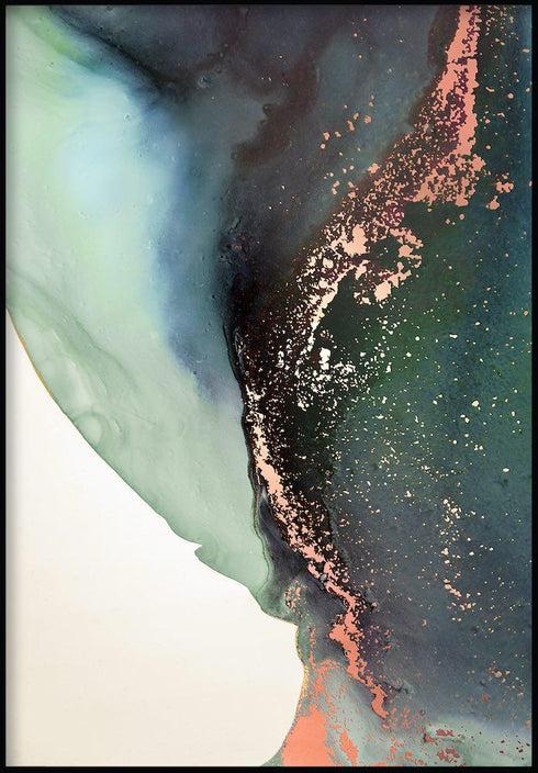 zielona farba rose gold plakat