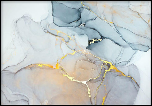 pastelowe akwarele złoty plakat