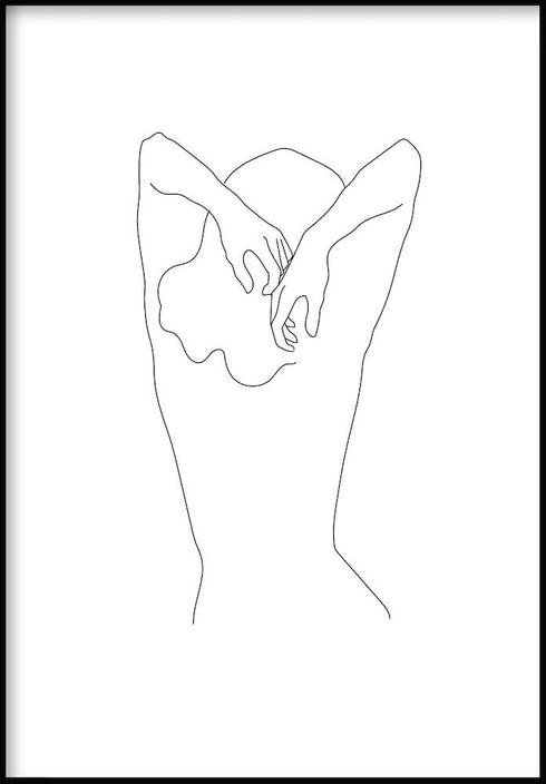 kobiece ramiona line art plakat